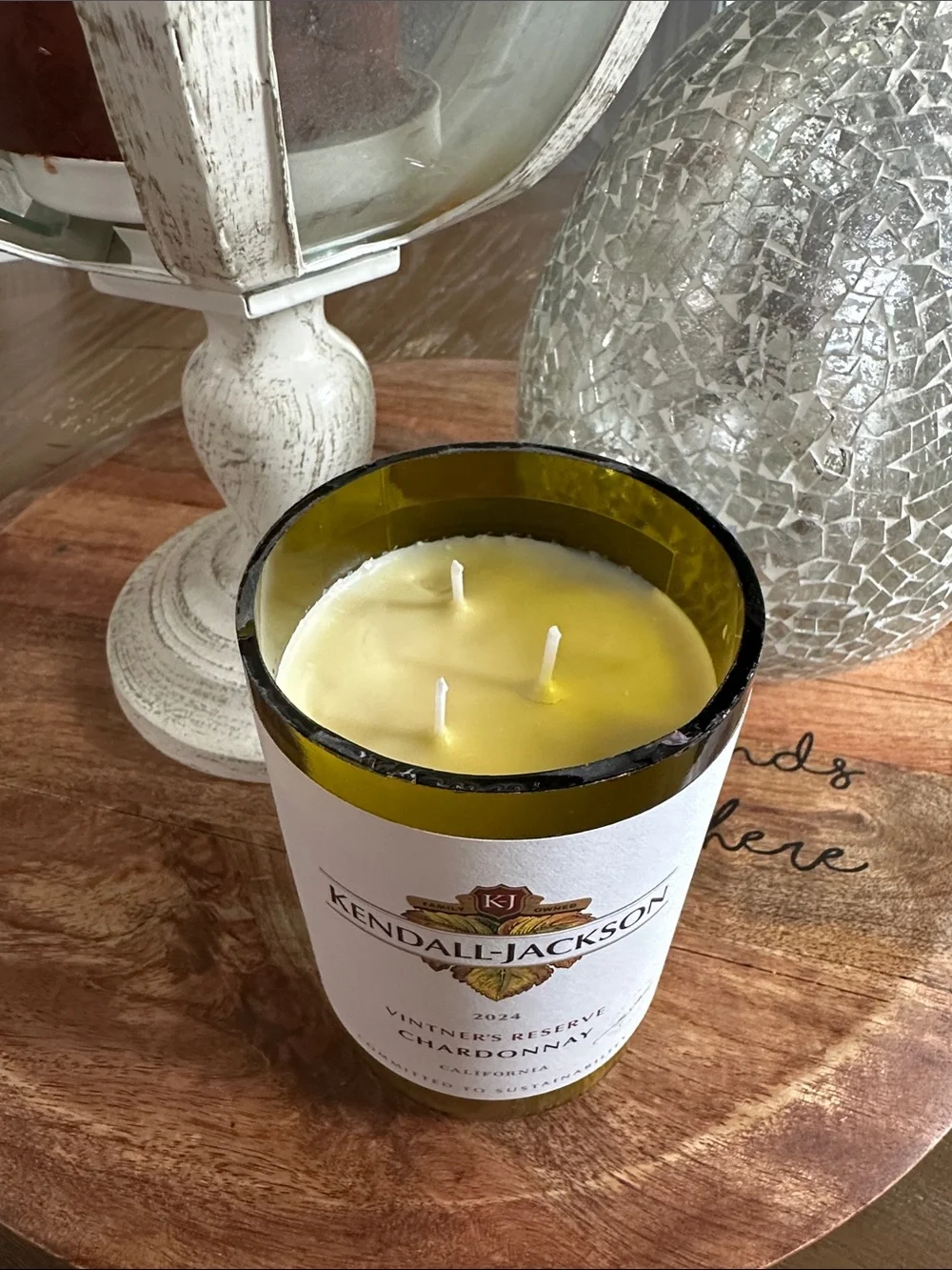 Kendall Jackson Wine Bottle Candle-Vanilla coconut scented
